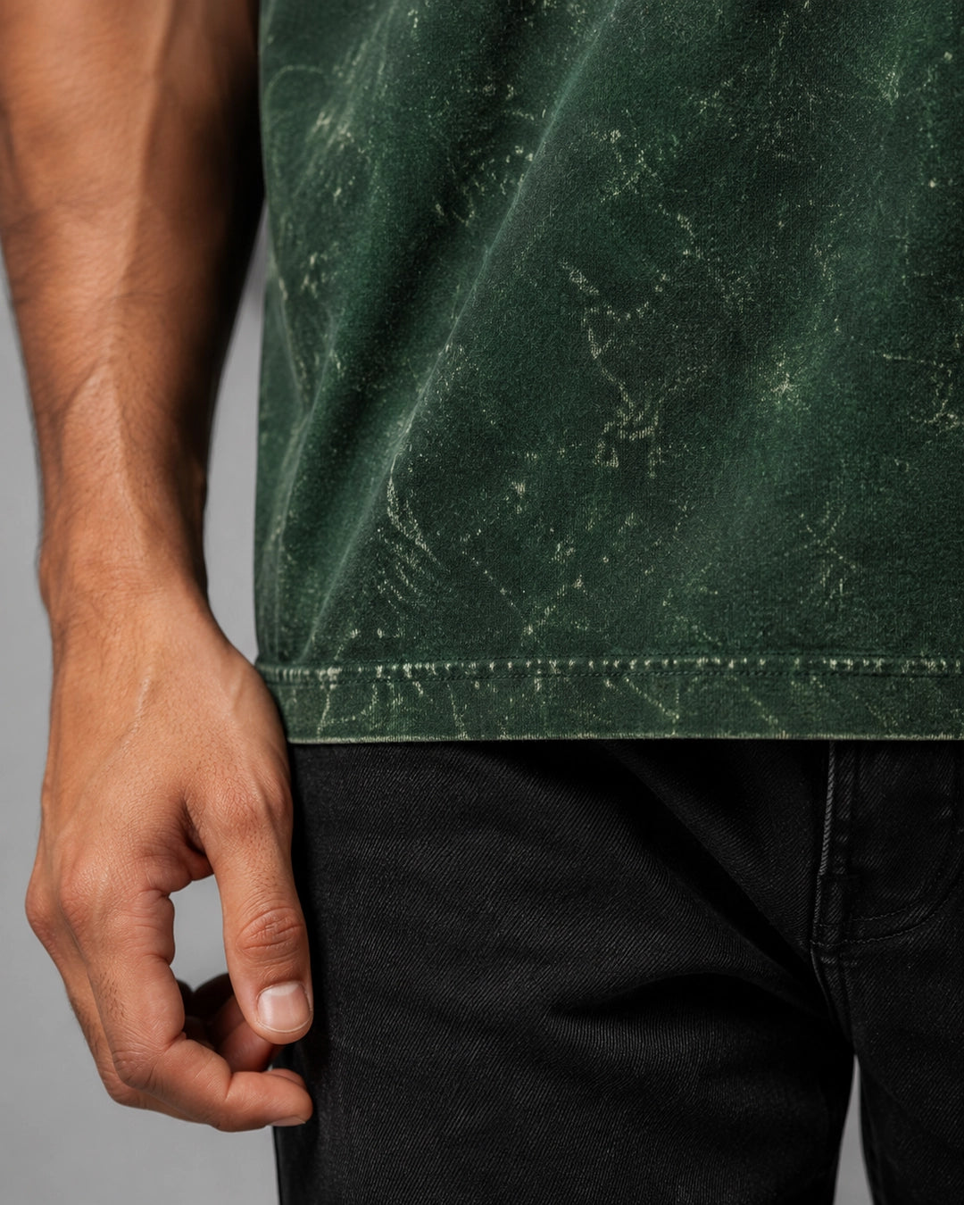 Pine Crackle Acid Wash Oversized T-Shirt