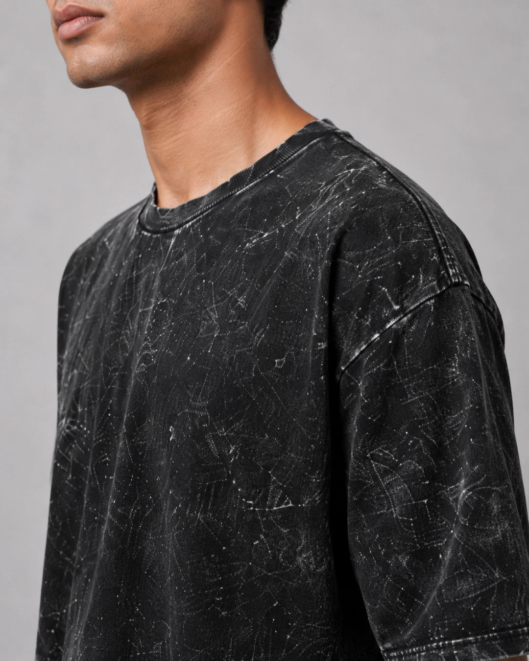Onyx Crackle Acid Wash Oversized T-Shirt