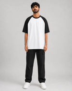 Onyx Arc - Oversized Raglan T-Shirt, white and black colour block, Yorlook
