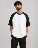 Onyx Arc - Oversized Raglan T-Shirt, white and black colour block, Yorlook