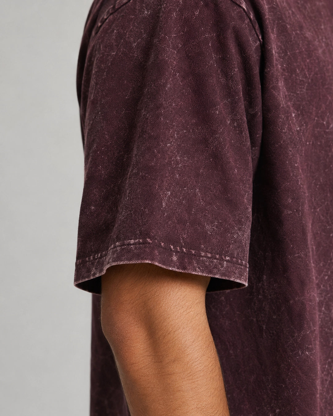 Plum Crackle Acid Wash Oversized T-Shirt