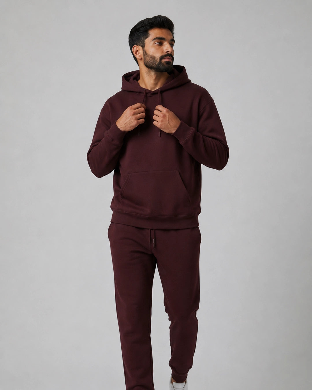 Plum Stack: Cotton Hoodie & Jogger Set