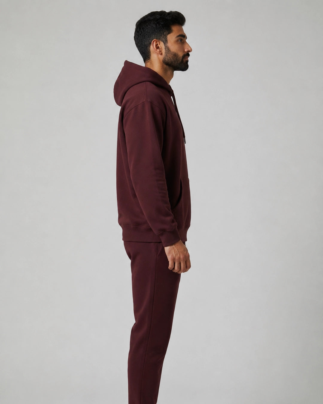 Plum Stack: Cotton Hoodie & Jogger Set