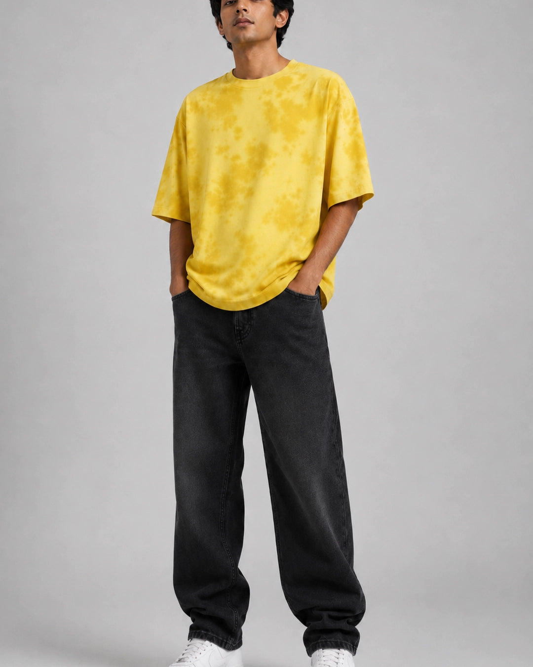 Saffron Drip: Tie Dye Oversized T-Shirt