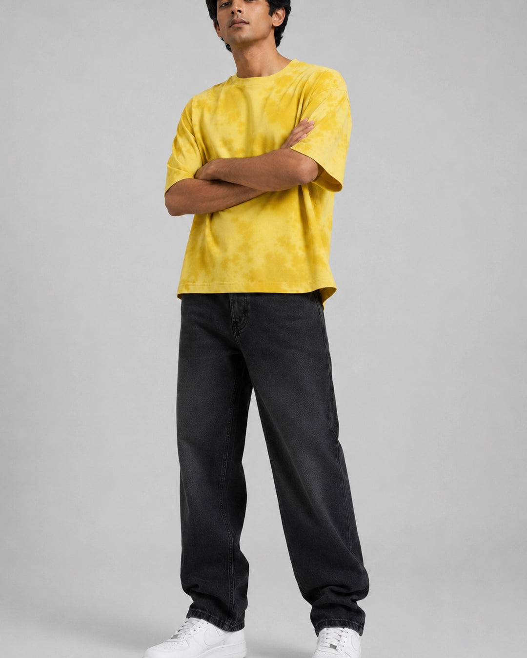 Saffron Drip: Tie Dye Oversized T-Shirt