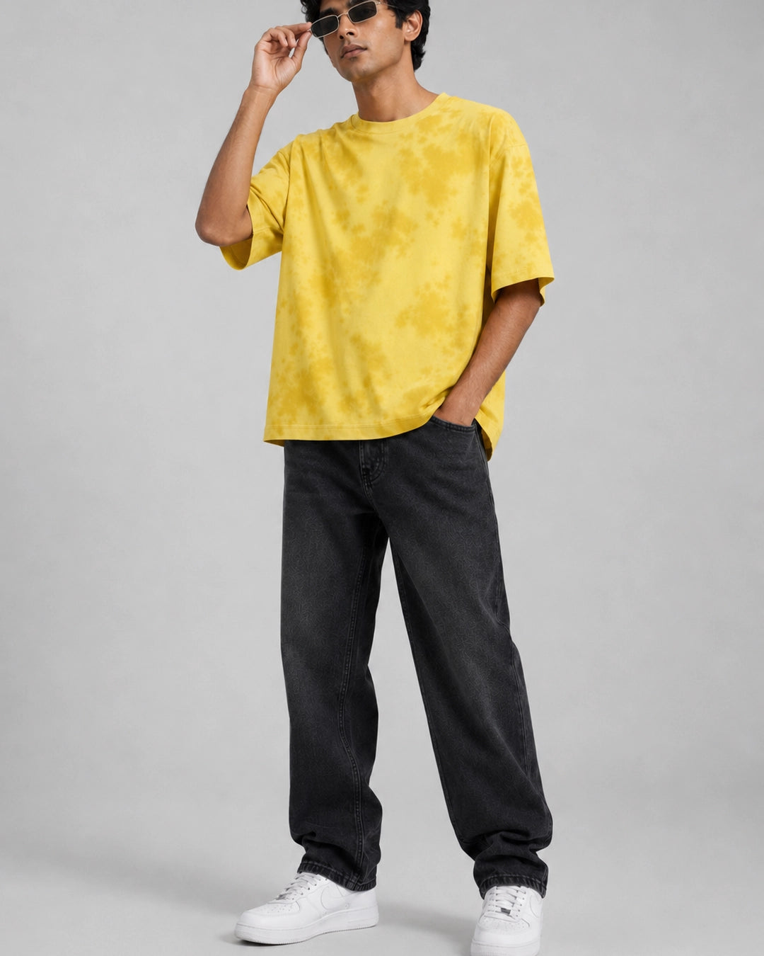 Saffron Drip: Tie Dye Oversized T-Shirt