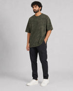 Moss Crackle Acid Wash Oversized T-Shirt