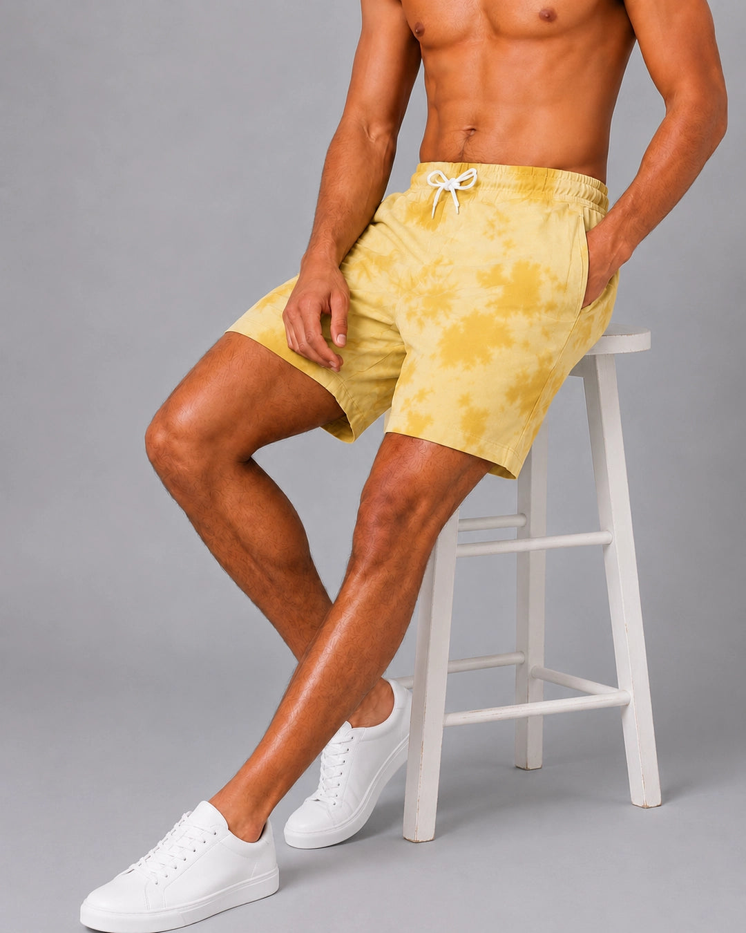Saffron Drip: Tie Dye Shorts